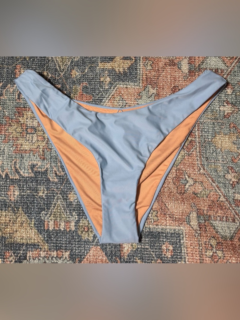 J.Crew Curved-Waist Cheeky Bikini Bottoms Light Blue Women’s Size Medium NWT
